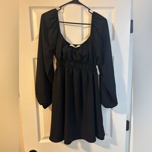 Elegant Black Long Sleeve Dress